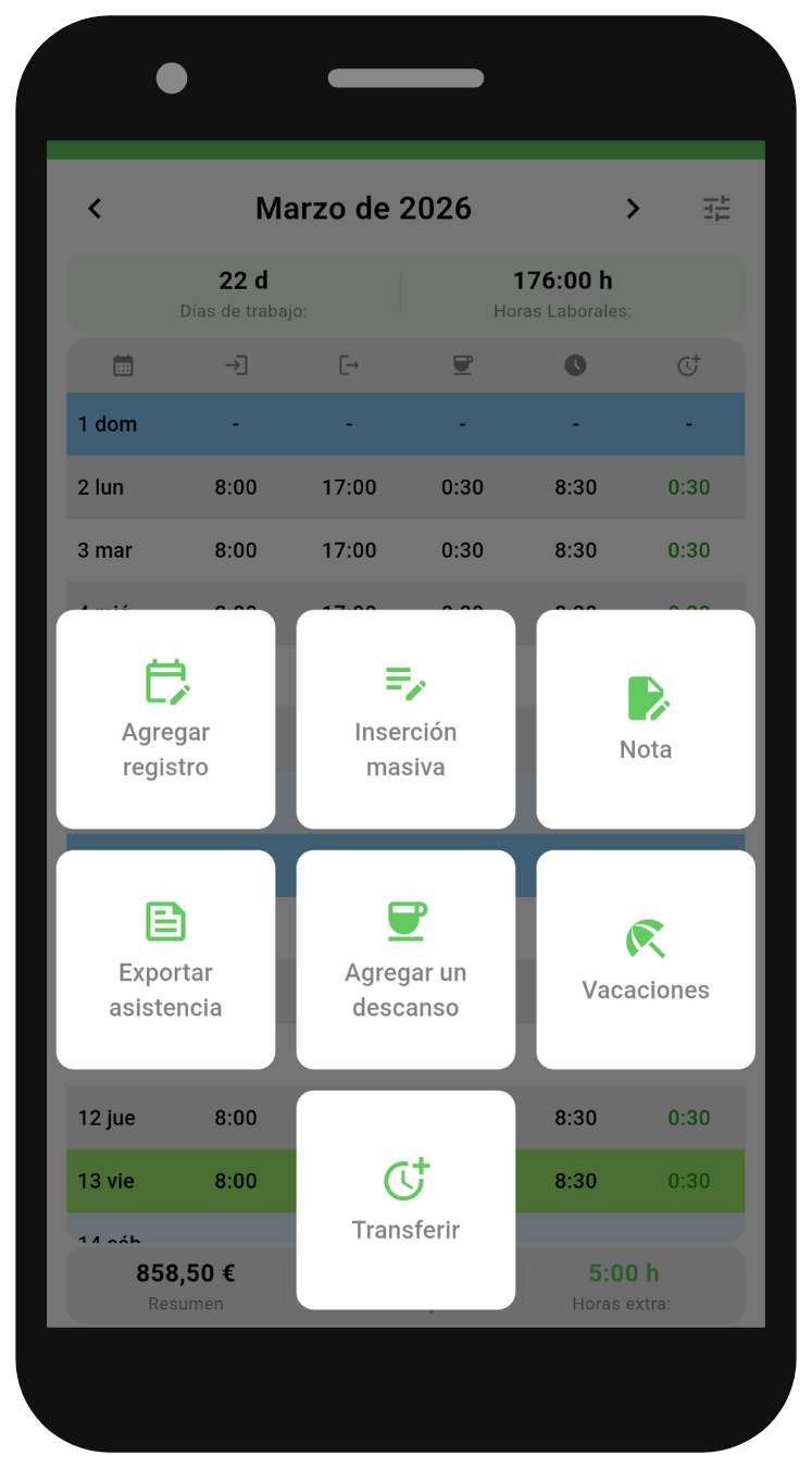 Working Timer mobile app preview